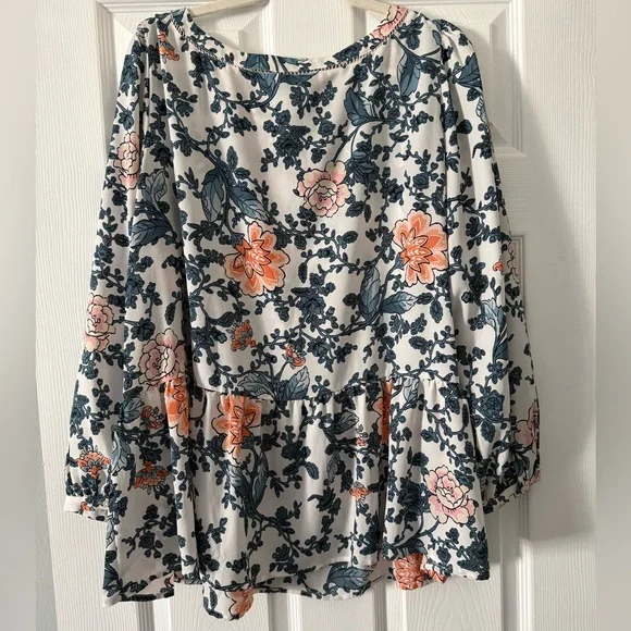 LOFT Size 18 Floral Long Sleeved Blouse 🌀 - Picture 8 of 10